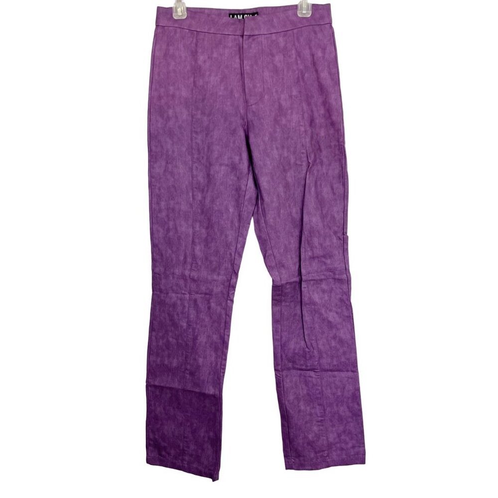 I.AM.GIA Saros Straight Leg Pants Purple Y2K Vegan Leather - Size Medium